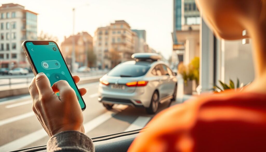 A vibrant, realistic scene showcasing AI's seamless integration into everyday life. In the foreground, a person interacts with a voice assistant on their smartphone, the device's responsive screen and intuitive interface reflecting the latest advancements in natural language processing and human-computer interaction. In the middle ground, a self-driving car navigates the bustling city streets, its sensors and AI-powered decision-making system ensuring a safe, efficient journey. In the background, smart home devices such as a thermostat and security camera operate autonomously, optimizing energy usage and providing peace of mind. The scene is bathed in warm, natural lighting, conveying a sense of comfort and the effortless way AI has become an integral part of modern living.
